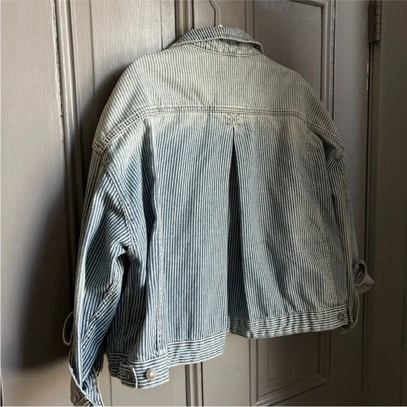 Opal swing railroad Striped Blue Denim Jacket - Picture 4 of 6
